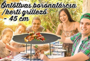 Öntöttvas tárcsa / kerti grillező - 45 cm