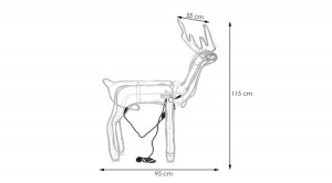 Led-es, világító, mozgó fejű karácsonyi rénszarvas 115 cm - hideg fehér