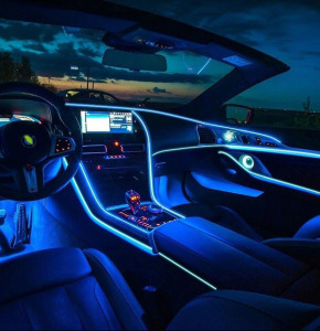 Műszerfal LED csík, autós dekor szalag piros