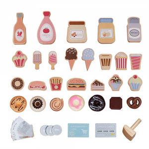 Játék fa szupermarket kiegészítőkkel