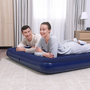 Bestway felfújható matrac - kétszemélyes, velúr - kék - 203 x 152 x 22 cm