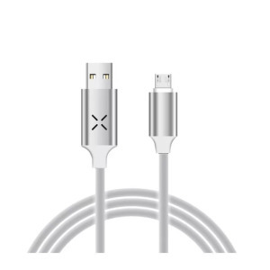 Adat- és töltőkábel DC09, MicroUSB/USB, villogó fénnyel, 2A, 1 méter, fehér