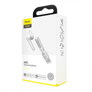 Baseus Encok A05 Bluetooth-os mono headset, vezeték nélküli fülhallgató (Bluetooth 5.0) fehér Baseus Encok A05 Bluetooth-os mono headset, vezeték nélküli fülhallgató (Bluetooth 5.0) fehér