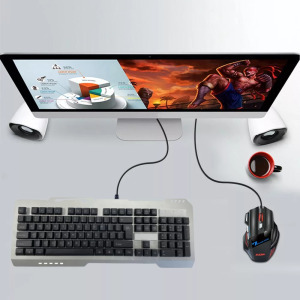 Gaming vezetékes nemzetközi billentyűzet, A543, RGB világítás, USB, ezüst