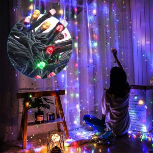 120 LED-es karácsonyi fényfüzér - színes