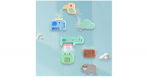 8 darabos vízesést utánzó fürdőjáték gyerekeknek, állatfigurákkal