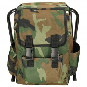 Összecsukható kemping horgász szék és hátizsák -camouflage