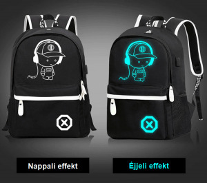 Világító USB-töltős hátizsák - nagy