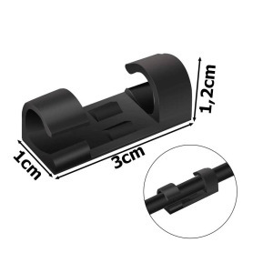 Univerzális kábelrendező szervező tartó 20 db - fekete (06289)