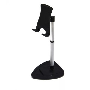 Asztali okostelefon, tablet tartó, forgatható tartó, fekete-ezüst