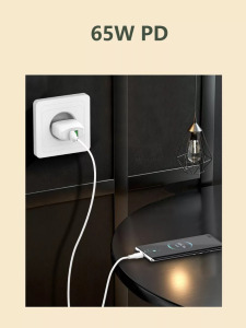 Adat- és töltőkábel, USB-C/USB-C, 65W gyorstöltés, 1 méter, fehér