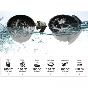 Elite 3,6 L-es Air Fryer + receptkönyv, 1600W olaj nélküli forró levegős fritőz digitális kijelzővel - fehér