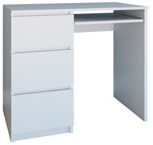 Drohmo Lima L számítógépasztal, 98x76x51 cm, matt fehér