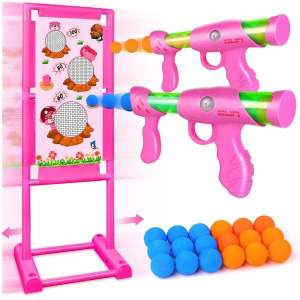 Giga méretű céllövő készlet - mozgó céltáblával, 2 fegyver, pink