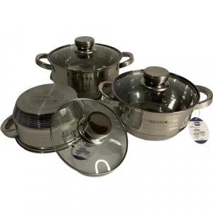 Rozsdamentes 6 részes edénykészlet