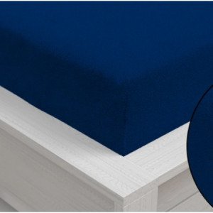 Sofy pamut gumis lepedő, 100x200 cm - sötétkék színben - MS-557