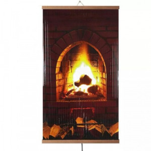 Infravörös fűtőpanel, infrapanel 500W, 105 x 60 cm, dekoratív kandalló képpel