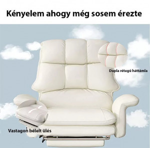 Luxus főnöki, vezetői forgószék, extra puha ülőfelülettel, lábtartóval - rózsaszín