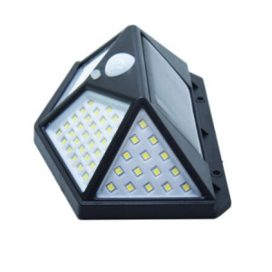 Napelemes, 100 LED-es kültéri fali lámpa, mozgásérzékelővel - MS-740