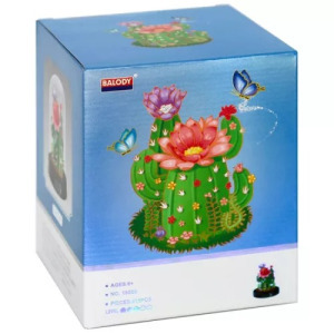 Balody Mini Blocks - Virágzó kaktusz üvegbúrában (615db-os készlet)
