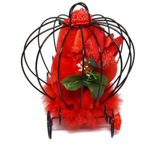 Valentin napi plüss maci fém kalitkában