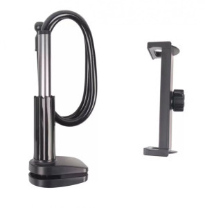 Flexibilis telefon- és tablettartó, asztalra/ágyra szerelhető, fekete