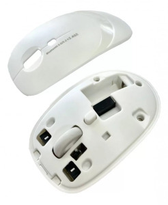 Vezeték nélküli egér, 2 üzemmód: 2.4GHz/BT 5.2, cserélhető borítás, fehér