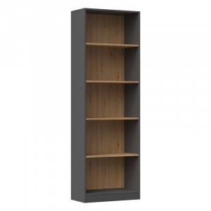 Riano MIX R60 polcos szekrény, 60x182x30 cm, antracit-tölgy