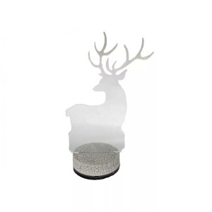 3D LED Karácsonyi ablakdísz, rénszarvasos ünnepi fény, 7szín,USB,23cm magas