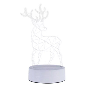 3D LED Karácsonyi ablakdísz, rénszarvasos ünnepi fény, 7szín,USB,23cm magas