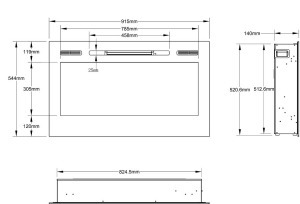Elektromos beépíthető fali kandalló Adeli