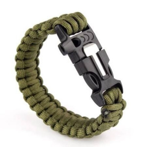 Paracord túlélő karkötő iránytűvel zöld színben