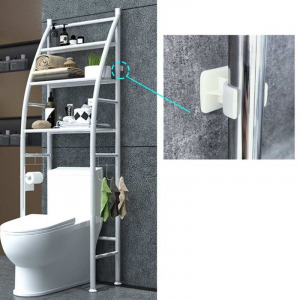 3 szintes fém fürdőszobai polcrendszer mosógép fölé, fehér - 166 cm (vitorla)