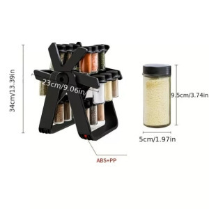 18 db-os fűszertartó készlet, forgó állvánnyal