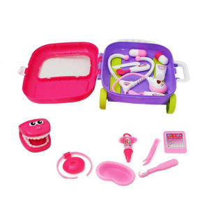 14 részes fogorvosi szett gyermekeknek, gurulós táskában