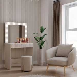 Kashar Marina 2S Slim fésülködő asztal, 81x80x50 cm, kasmír