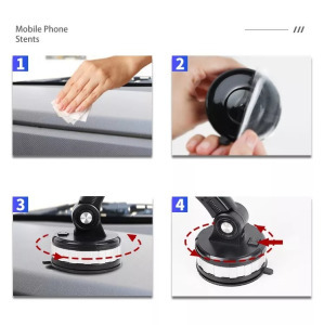 Autós mobiltelefon, tablet és GPS tartó, tapadókorongos, szélvédő/műszerfal