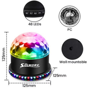 Solmore LED Disco Ball - RGB party fény távirányítóval