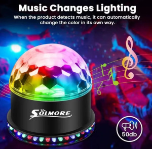 Solmore LED Disco Ball - RGB party fény távirányítóval