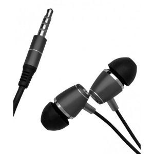 Vezetékes fülhallgató, beépített mikrofonnal, 3,5mm jack sztereó, fekete