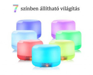 Aromaterápiás diffuzor ultrahangos rezgéssel 7 LED-es lámpával - 300 ml