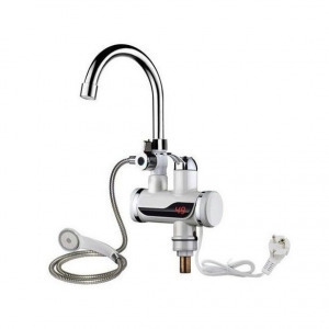 Átfolyós vízmelegítő csaptelep zuhanyfejjel, alsó csatlakozású, 3000W