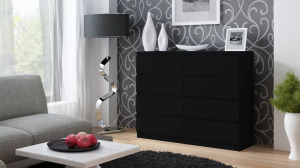 Baltrum M8 120 komód, 120x97x40 cm, fekete