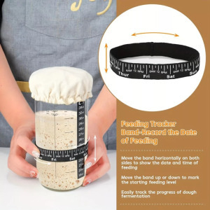 Kovászos kezdőkészlet, 24 oz üvegedény dátummal