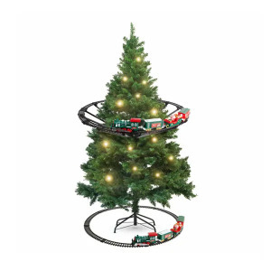 Zenélő, világító kisvasút karácsonyfára - elemes működés