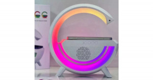 3in1 Vezeték nélküli RGB design asztali lámpa, bluetooth hangszóróval, gyorstöltővel