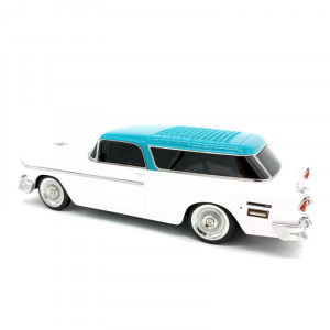 WSTER 1955-ös Chevrolet Nomad formájú Bluetooth hangszóró, USB port, TF kártyahely, fehér