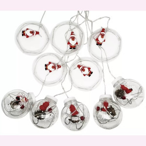 Összefűzhető Circle&Santa Claus/Mikulás LED Körök, 3m, 8mód, 4szín, 10gömb