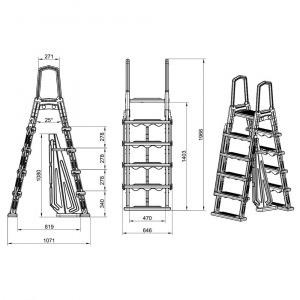 Pontaqua földfeletti A-létra (PE)