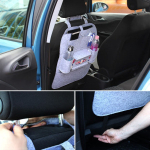 Háttámlavédő autós tároló, fekete